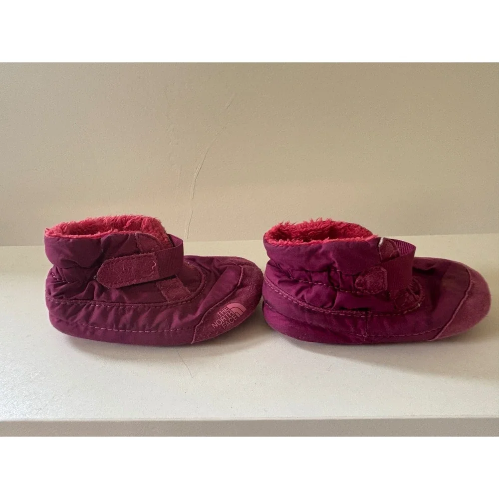 The North Face Infant Purple Fleece Lined Booties Slippers Size 5 Inch Outsole
